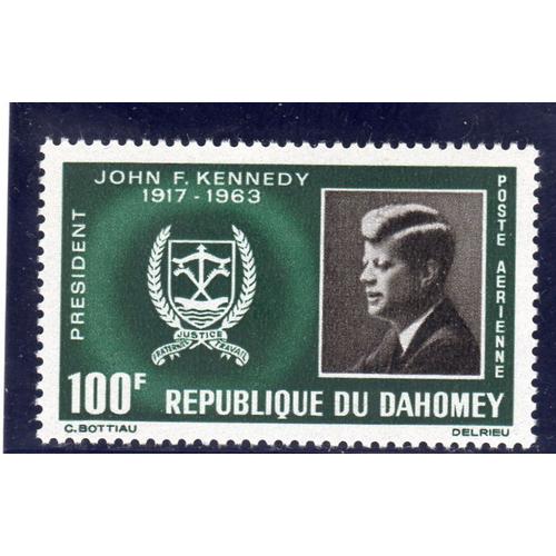 Timbre De Poste Aérienne Du Dahomey (Anniversaire De La Mort Du Président John F. Kennedy)