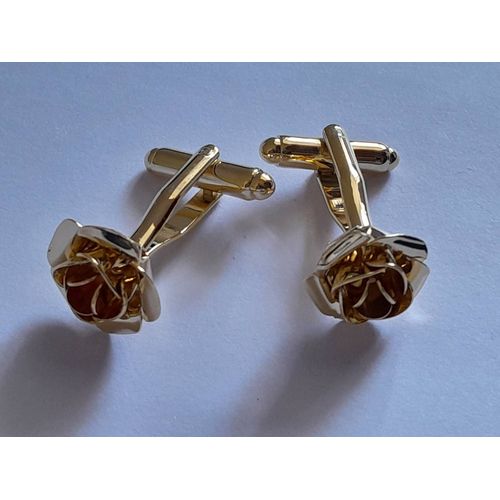 Boutons De Manchettes En Forme De Rose De Couleur Dorée Pour De L'élégance Et Du Style ...