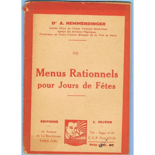 Menus Rationnels Pour Jours De Fêtes