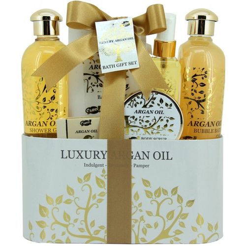 Coffret Beauté De Bain Incluant Un Pot En Métal - Huile Argan 