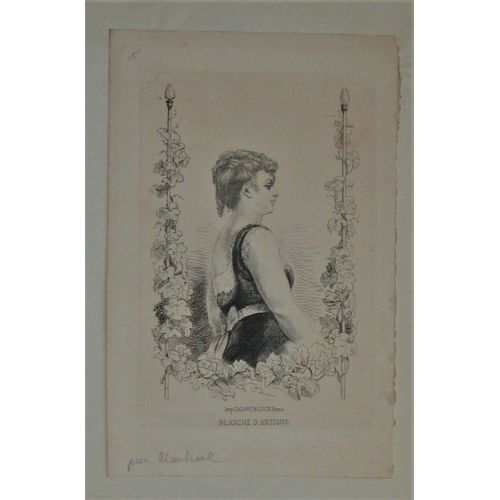 Gravure Ancienne 19° Blanche D'antigny Courtisane Actrice Second Empire