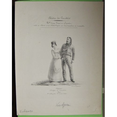 Gravure Ancienne Début 19° J Vertpré Et Lepeintre Comédie Théâtre Des Variétés
