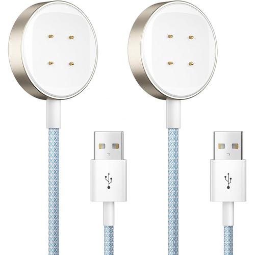 Lot De 2 Câbles De Charge Magnétiques Compatibles Avec Fitbit Sense/Sense 2/Versa 3/Versa 4, Câble De Charge Usb C Magnétique De Rechange Pour Fitbit Sense/Sense 2/Versa 3/Versa 4