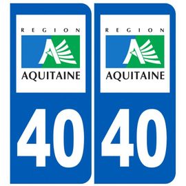 Immatriculation 40 (Région) - Sticker/Autocollant