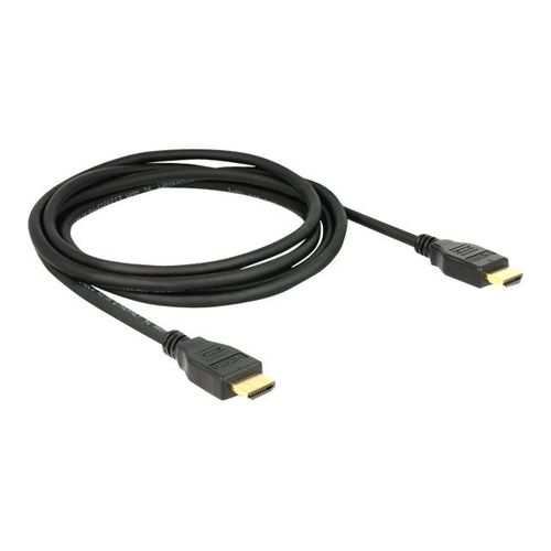 Delock - Câble HDMI avec Ethernet - HDMI mâle pour HDMI mâle - 2 m - triple paire torsadée blindée - noir - support 4K