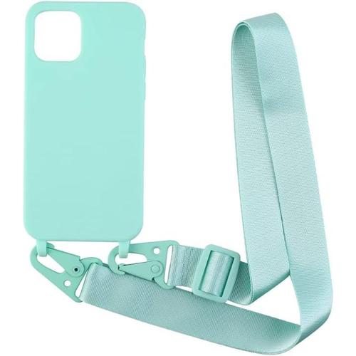 Coque Compatible Avec Samsung Galaxy S8 Plus Silicone Avec Cordon Case,Couleurs De Bonbons Cover Silicone Antichoc,Coque Protection Caméra Antichoc Avec Cordon Réglable Téléphone Case.-Turquoise