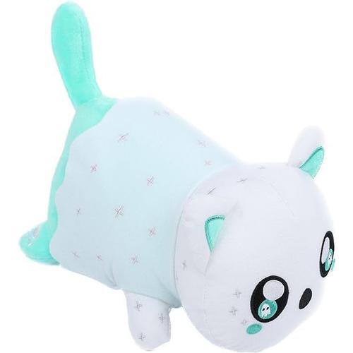 Peluche Chat,Jouet Bebe 6 Mois en Mignonne Chaton Douce, Peluche Kawaii pour Les Enfants, Cadeau Filles Femme Maman Saint-Valentin Anniversaire Fete Noël(Bleu)