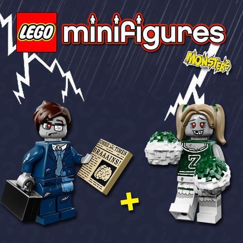 Lego Minifigures #71010 - Monsters - Zombie Cheerleader + Business Man