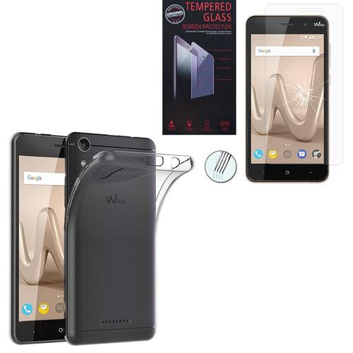 Pour Wiko Lenny 4 5.0": Coque Silicone Gel Ultraslim - Transparent + 1 Film De Protection D'écran Verre Trempé