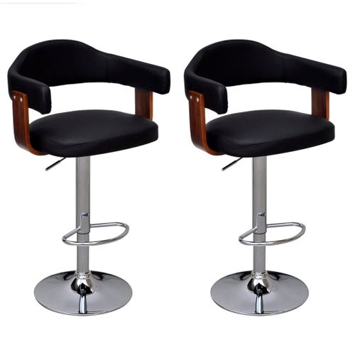 Vidaxl Tabourets De Bar Lot De 2 Bois Courbé