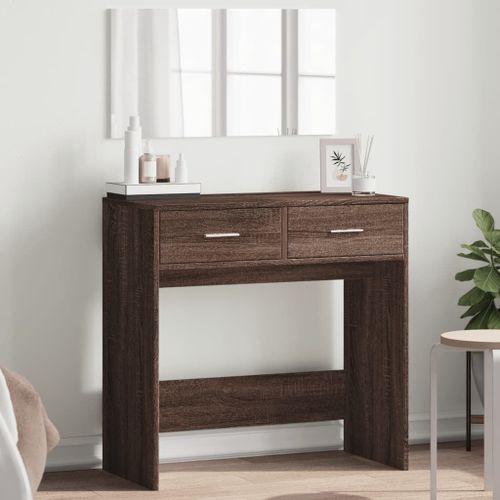 Vidaxl Coiffeuse Avec Miroir Chêne Marron 80x39x80 Cm