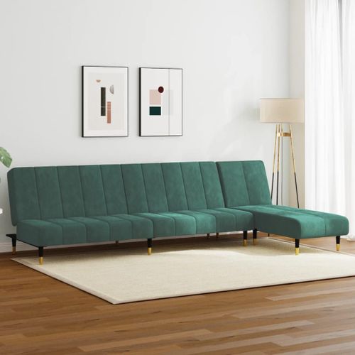 Vidaxl Ensemble De Canapés 2 Pcs Vert Foncé Velours