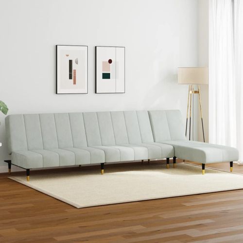Vidaxl Ensemble De Canapés 2 Pcs Gris Clair Velours