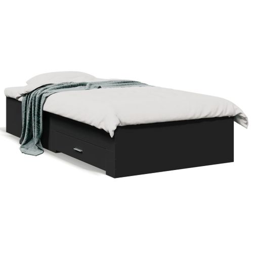 Vidaxl Cadre De Lit Avec Tiroirs Sans Matelas Noir 100x200 Cm