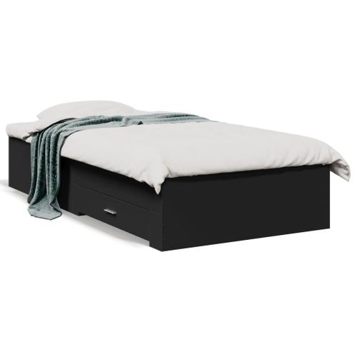 Vidaxl Cadre De Lit Avec Tiroirs Sans Matelas Noir 90x190 Cm