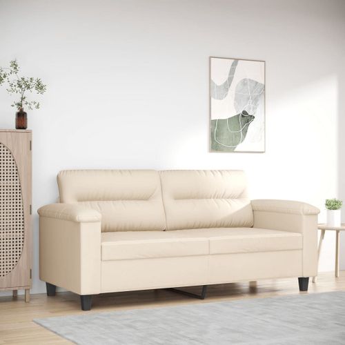 Vidaxl Canapé À 2 Places Beige 140 Cm Tissu Microfibre