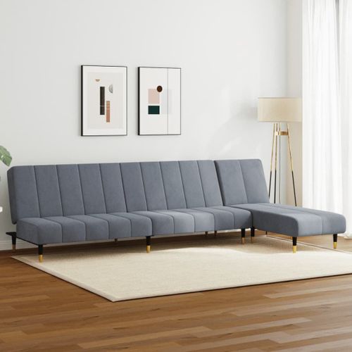 Vidaxl Ensemble De Canapés 2 Pcs Gris Foncé Velours