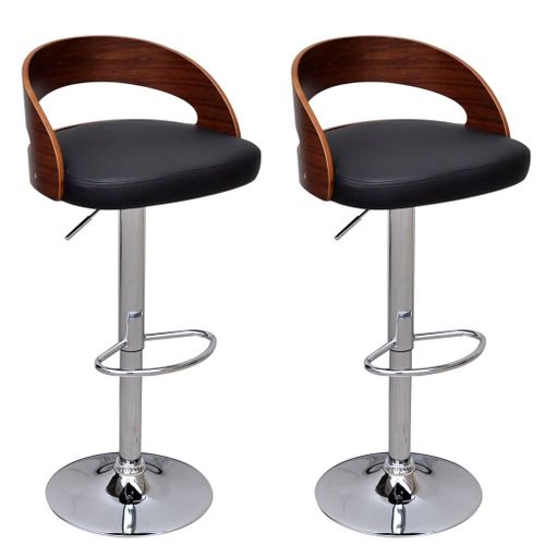 Vidaxl Tabourets De Bar Lot De 2 Bois Courbé