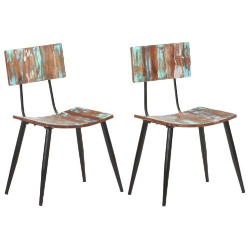 Vidaxl Chaises De Salle À Manger 2 Pcs Bois De Récupération Solide