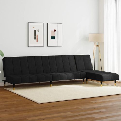 Vidaxl Ensemble De Canapés 2 Pcs Noir Velours
