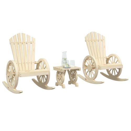 Vidaxl Salon De Jardin 3 Pcs Bois De Sapin Massif