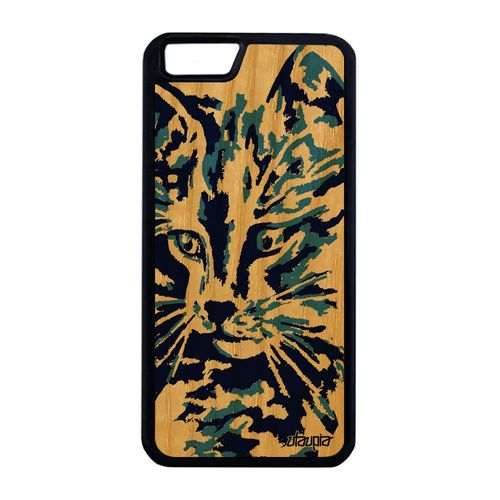 Coque Chat Iphone 6 6s Plus En Bois Veritable Silicone Motif Mignon Chaton Iphone 6 Plus Iphone 6s Plus