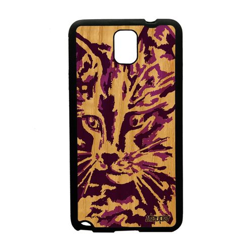 Coque Samsung Note 3 Bois Silicone Chat Rose Mignon Felin Peinture Art De Samsung Galaxy Note 3