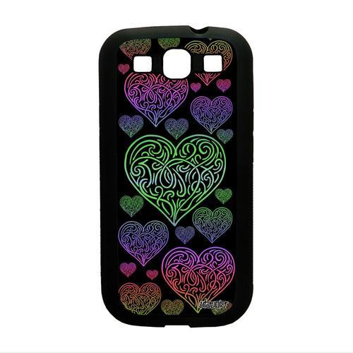 Coque S3 Silicone C¿Ur Amour Motif Amitie Portable Swag Vert Love Samsung Galaxy S3