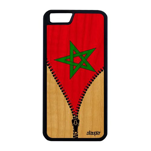 Coque Bois Iphone 6 6s Plus Silicone Drapeau Maroc Marocain Coupe Du Monde