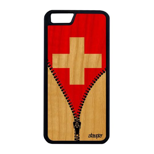 Coque Iphone 6 6s Plus Bois Silicone Drapeau Suisse Souple Motif De Apple Iphone 6 Plus Iphone 6s Plus