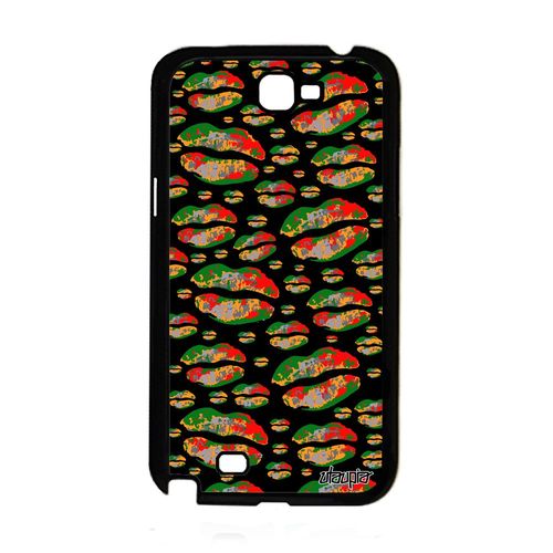 Coque Samsung Note 2 Silicone Bouche Rigide Noir Vert Couleur Fantaisie A Samsung Galaxy Note 2
