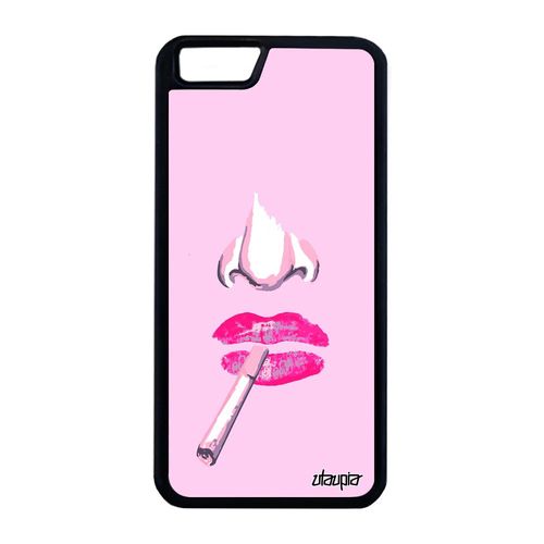 Coque Silicone Visage Pour Iphone 6 6s Plus Noir Cigarette Rose Mobile En Iphone 6 Plus Iphone 6s Plus