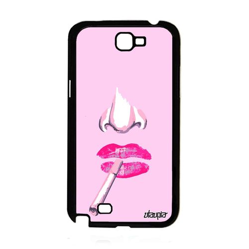 Coque Silicone Pour Note 2 Visage Etui Smartphone Glamour Rose En Samsung Galaxy Note 2