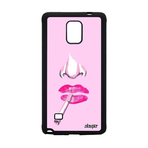 Coque Note 4 Silicone Visage Cigarette Antichoc Rose Glamour De Samsung Galaxy Note 4