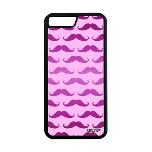 Coque Silicone Pour Iphone 8 Plus Moustache Swag Imprime Impression Rose A