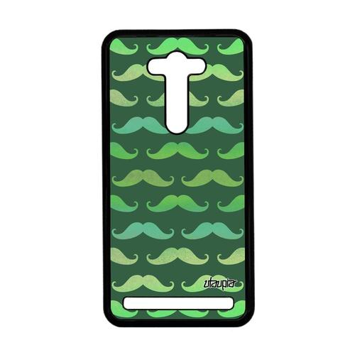 Coque Asus Zenfone 2 Laser Ze550kl Moustache Vert De Protection Case Plastique A