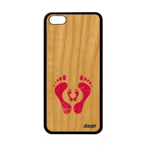 Coque Trace De Pas Antichoc Iphone 5c En Bois Silicone Bebe Rose Swag Etui Apple Iphone 5c
