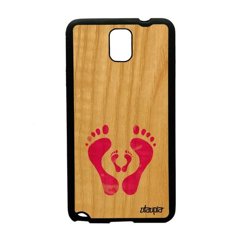 Coque Samsung Note 3 En Bois Silicone Trace De Pas Swag Famille Case Rose Samsung Galaxy Note 3