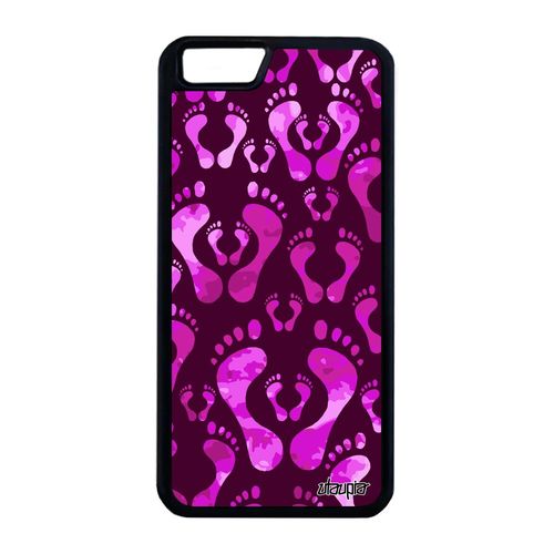 Coque Pour Iphone 6 6s Plus Silicone Pied Trace De Pas Rose Imprime Apple Iphone 6 Plus Iphone 6s Plus