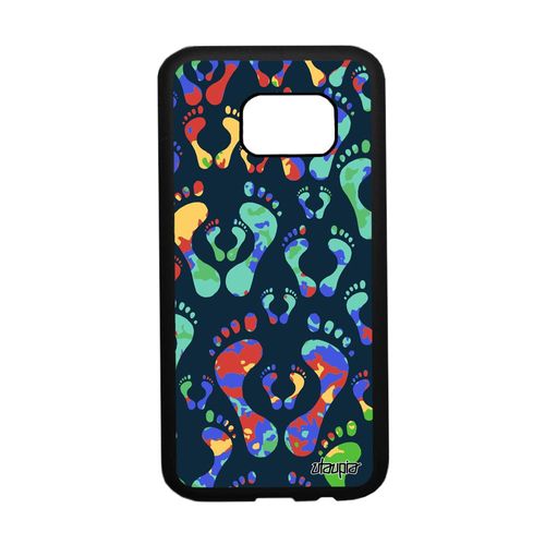 Coque Silicone S7 Trace De Pas Motif De Protection Orange Colore Samsung Galaxy S7