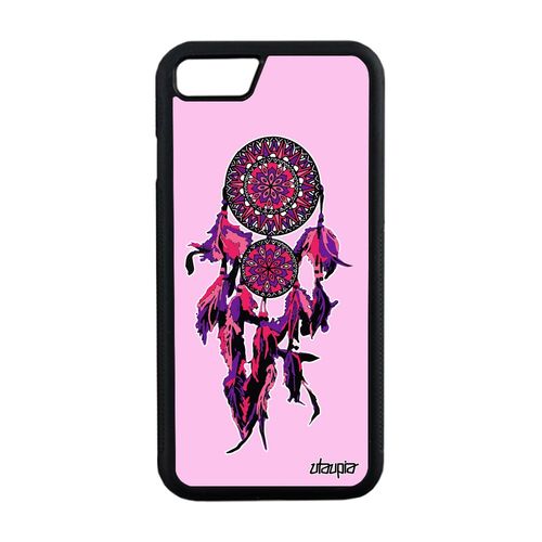 Coque Attrape Reve Iphone 8 Silicone Maya Ethnique Plume Fille Rose Jolie