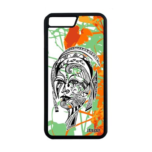 Coque Silicone Iphone 8 Plus Femme Coloré Fleur Feuilles Orange Smartphone