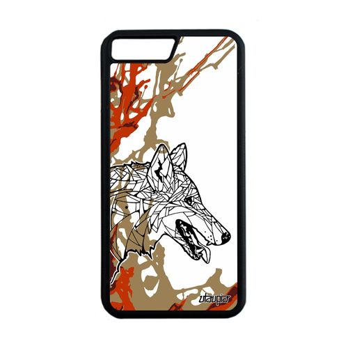 Coque Silicone Iphone 8 Plus Loup Marron Mobile Dessin Ethnique Arbre