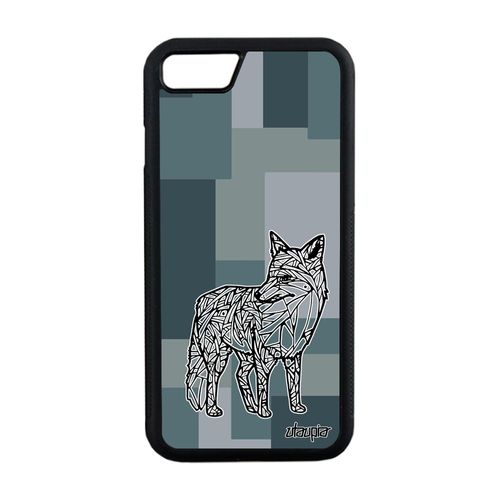 Coque Silicone Iphone 8 Renard Rigide Metal Homme Polaire Unique Ethnique