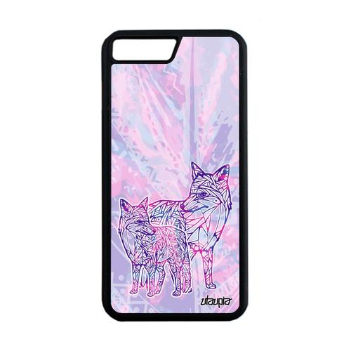 Coque Silicone Renard Pour Iphone 8 Plus Violet Bebe Montagne Dessin Plume Iphone 8 Plus