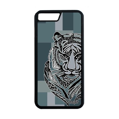 Coque Silicone Iphone 8 Plus Tigre Garcon Fauve Geometrique Predateur Cube