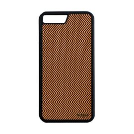 Coque Bois Silicone Iphone 8 Plus Illusion D' Optique Triangle Marron Apple Iphone 8 Plus