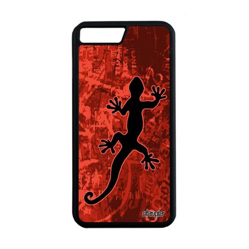 Coque Silicone Iphone 8 Plus Salamandre Housse Aluminium Animal Jolie Noir