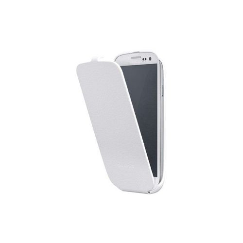 Samsung Galaxy S3 Etui A Rabat Blanc Cuir Similu (Pu)