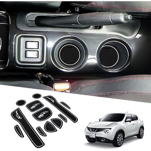 Compatible Avec Nissan Juke F15 2010-2019 Tapis Antidérapants Pour Console Centrale, Accoudoir En Caoutchouc, Porte-Gobelet, Couture De Porte Antidérapante